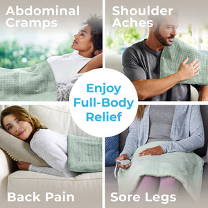 WeightedWarmth™ Extra-Wide Weighted Heating Pad | Enjoy Full Body Relief Such As Abdominal Cramps, Back Pain, Shoulder Aches, And Sore Legs