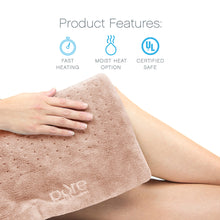 Load image into Gallery viewer, PureRelief® Deluxe Heating Pad - Mauve - Features Fast Heating, Moist Heat Option, And Certified Safe