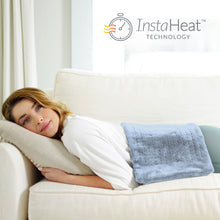 Load image into Gallery viewer, PureRelief® Deluxe Heating Pad - Rain Blue - Lifestyle Image