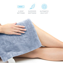 Load image into Gallery viewer, PureRelief® Deluxe Heating Pad - Rain Blue - Features Fast Heating, Moist Heat Option, And Certified Safe