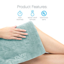 Load image into Gallery viewer, PureRelief® Deluxe Heating Pad - Sea Glass - Features Fast Heating, Moist Heat Option, And Certified Safe