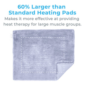 PureRelief® XXL Ultra-Wide Microplush Heating Pad | Periwinkle Powder | 60% Larger Than Standard Heating Pads - Makes It More Effective At Providing Heat Therapy For Large Muscle Groups