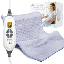 Load image into Gallery viewer, PureRelief® XXL Ultra-Wide Microplush Heating Pad | Periwinkle Powder | Pure Enrichment® Official Site