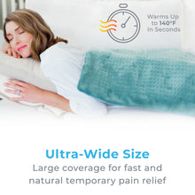 Load image into Gallery viewer, PureRelief® XXL Ultra-Wide Microplush Heating Pad - Sea Glass