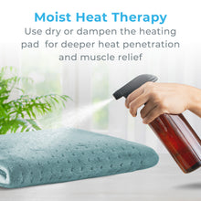 Load image into Gallery viewer, PureRelief® XXL Ultra-Wide Microplush Heating Pad - Sea Glass | Moist Heat Therapy - Use Dry Or Dampen The Heating Pad For Deeper Heat Penetration And Muscle Relief