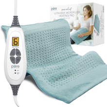 Load image into Gallery viewer, PureRelief® XXL Ultra-Wide Microplush Heating Pad | Sea Glass | Pure Enrichment® Official Site
