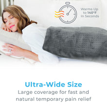 Load image into Gallery viewer, PureRelief® XXL Ultra-Wide Microplush Heating Pad - Gray