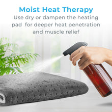 Load image into Gallery viewer, PureRelief® XXL Ultra-Wide Microplush Heating Pad - Gray | Moist Heat Therapy - Use Dry Or Dampen The Heating Pad For Deeper Heat Penetration And Muscle Relief
