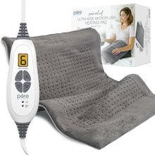 Load image into Gallery viewer, PureRelief® XXL Ultra-Wide Microplush Heating Pad | Gray | Pure Enrichment® Official Site