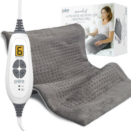 PureRelief® XXL Ultra-Wide Microplush Heating Pad | Gray | Pure Enrichment® Official Site