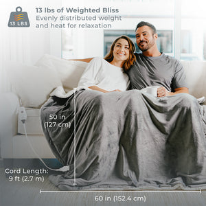 WeightedWarmth™ Weighted Throw Blanket with Heat | Pure Enrichment®