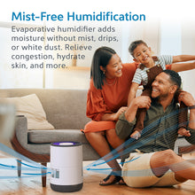 Load image into Gallery viewer, MistAire™ Eva 4-Speed Evaporative Humidifier | Mist-Free Humidification - Evaporative Humidifier Adds Moisture Without Mist, Drips, Or White Dust. Relieve Congestion, Hydrate Skin, And More