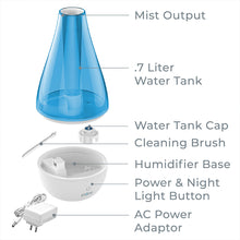 Load image into Gallery viewer, Pure Enrichment® MistAire™ Studio Ultrasonic Cool Mist Humidifier Features Image