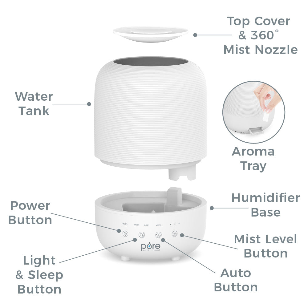 HUME™ Sense 2-Pack Bundle - 2 Humidifiers, 2 Filters, & 20 Scent Pads ...