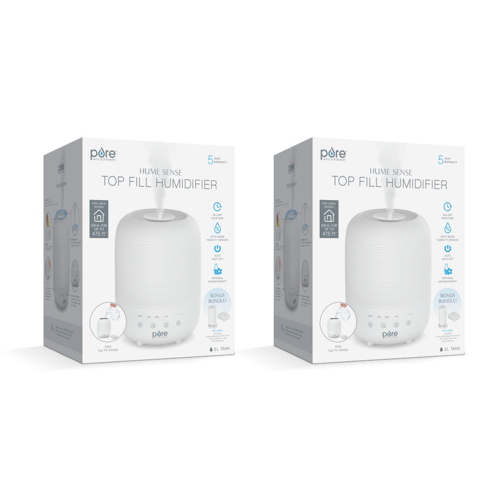 HUME™ Sense 2-Pack Bundle - 2 Humidifiers, 2 Filters, & 20 Scent Pads ...