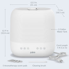 Load image into Gallery viewer, HUME™ Sense Warm &amp; Cool Mist Top Fill Humidifier - Dimensions