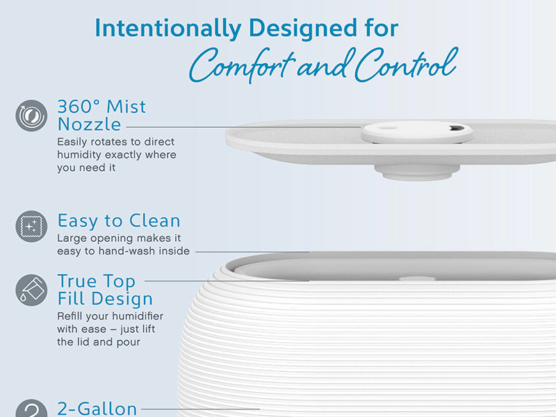 HUME™ Sense Warm & Cool Mist Top Fill Humidifier, 2-Gallon Tank