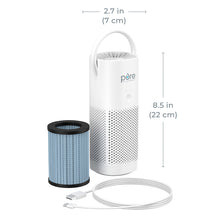 Load image into Gallery viewer, PureZone™ Mini Air Purifier Dimensions Image