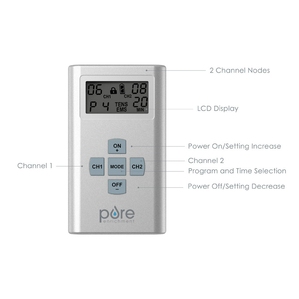 Purepulse™ Pro Advanced Tens Electronic Pulse Stimulator Pure Enrichment® 3411