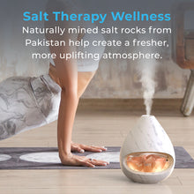 Load image into Gallery viewer, PureGlow™ Crystal Himalayan Salt Rock Lamp &amp; Essential Oil Diffuser - Marble | Salt Therapy Wellness - Natural Mined Salt Rocks From Pakistan Help Create A Fresher, More Uplifting Atmosphere