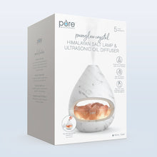 Load image into Gallery viewer, PureGlow™ Crystal Himalayan Salt Rock Lamp &amp; Essential Oil Diffuser - White | Packaging
