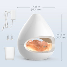 Load image into Gallery viewer, PureGlow™ Crystal Himalayan Salt Rock Lamp &amp; Essential Oil Diffuser - White | Product Dimensions