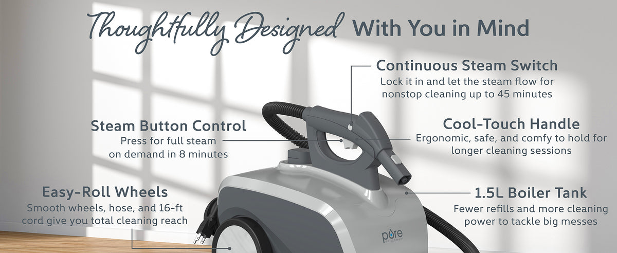 PureClean™ XL Rolling Steam Cleaner | Pure Enrichment®