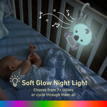 Load image into Gallery viewer, PureBaby® Hanging Koala Sound Machine Has a Soft Glow Night Light. Choose From 7+ Colors.