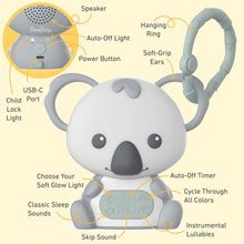 Load image into Gallery viewer, PureBaby® Hanging Koala Sound Machine Features Image