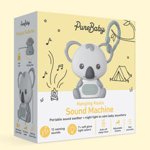 Load image into Gallery viewer, PureBaby® Hanging Koala Sound Machine Packaging Image