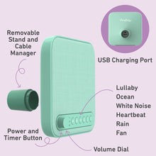 Load image into Gallery viewer, PureBaby Sound Machine - Removaable Stand And Cable Manager, USB Charging Port, Power And Timer Button, And Volume Dial | Pure Enrichment® Official Site