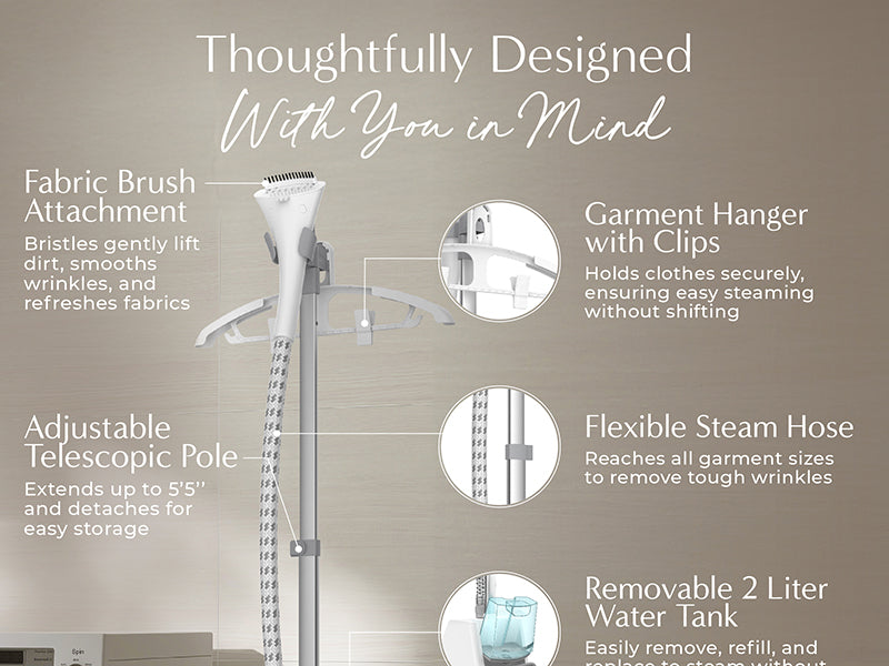 PureSteam™ Pro Upright Garment Steamer | Pure Enrichment®