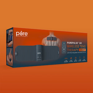Pure Enrichment PurePulse Go Wireless Tens Therapy + Heat, Black