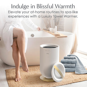 Pure Enrichment PureBliss Luxury Towel Warmer - Extra Large 20L Heats Baths, Towels, Robes, Blankets, or Clothing - Modern Bucket Design, 4 Heat