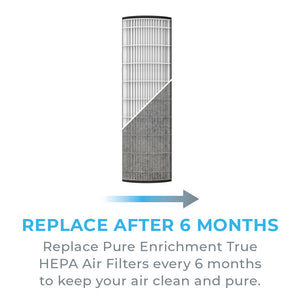 PureZone™ Elite Air Purifier (PEAIRTWR) - Replacement Filter - Replace Pure Enrichment True HEPA Air Filters Every 6 Months To Keep Your Air Clean And Pure.