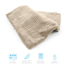 Load image into Gallery viewer, PureRelief Ultra-Wide Heating Pad - 4 Heat Settings, Super Soft Microplush, Machine Washable, And 5 Year Warranty