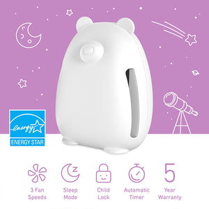 PureZone™ Kids Bear Air Purifier - White. Energy Star Efficient