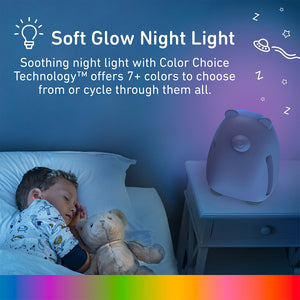 PureZone™ Kids Bear Air Purifier - White. With a Soft Glow Night Light