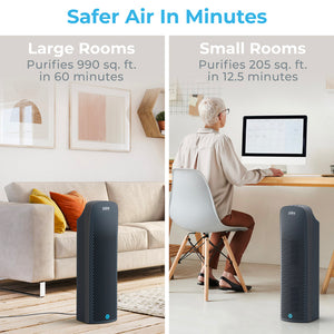 PureZone™ Elite 4-in-1 True HEPA Air Purifier, Graphite | Safe Air In Minutes