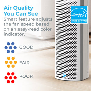 PureZone™ Elite 4-in-1 True HEPA Air Purifier, White | Air Quality You Can See