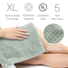 Load image into Gallery viewer, PureRelief™ XL – King Size Heating Pad - Zen Green