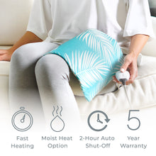 Load image into Gallery viewer, PureRelief® Express Designer Series Heating Pad | Palm Aqua