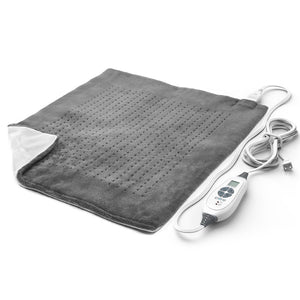 PureRelief® XXL Ultra-Wide Microplush Heating Pad | Gray | Pure Enrichment® Official Site