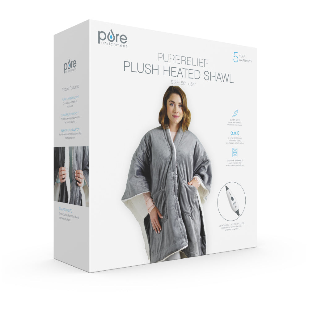 Load image into Gallery viewer, PureRelief™ Plush Heated Shawl | Pure Enrichment Heat Therapy