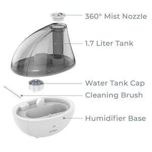 MistAire™ Silver Ultrasonic Cool Mist Humidifier | Pure Enrichment®