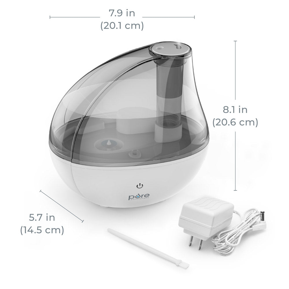 MistAire™ Silver Ultrasonic Cool Mist Humidifier | Pure Enrichment®