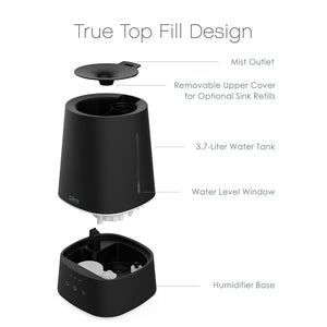 Top Fill Cool Mist Humidifier - Black