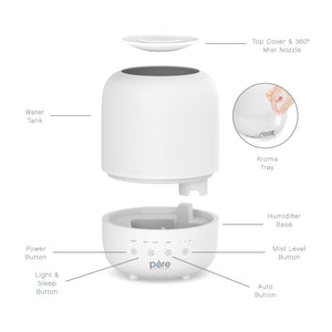 Hume Sense humidifier essential oil tray location