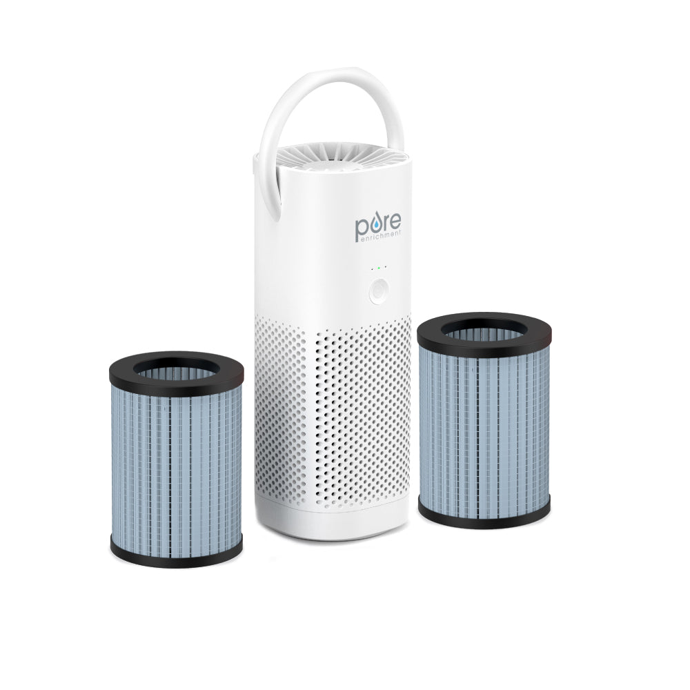 PureZone™ Mini Portable Air Purifier & Replacement Filters Bundle