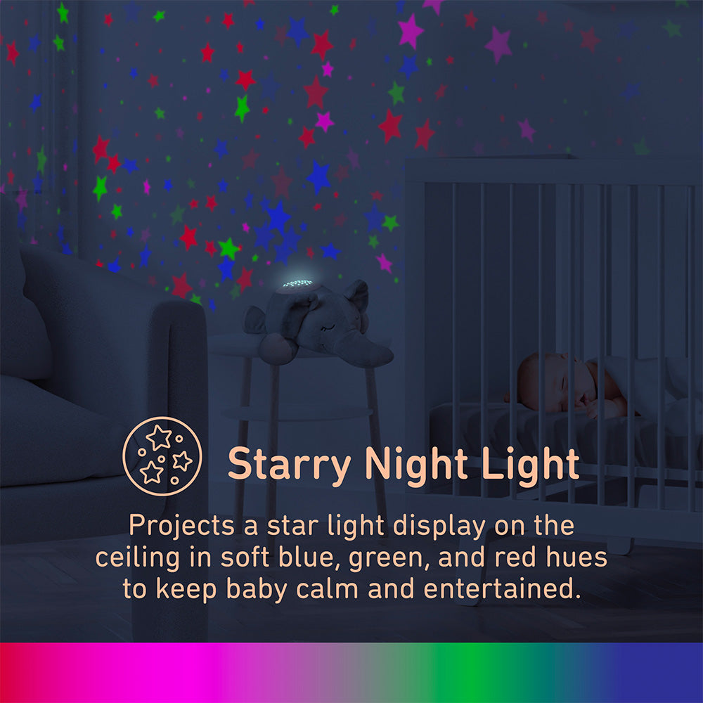 Load image into Gallery viewer, PureBaby® Sound Sleepers Sound Machine and Star Projector - Elephant | Pure Enrichment®